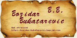 Božidar Bukatarević vizit kartica
